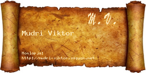 Mudri Viktor névjegykártya